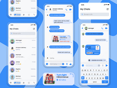 Direct Messaging amazon blue chat chat app chatting daily ui dailyui direct message direct messaging event location message messaging app messenger minimal navigation typing ui whatsapp