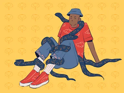 Snakes character fashion illustration outfit procreate snakes