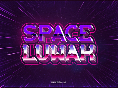 Space Luwak 3d 80s 80s style 80style game space typography