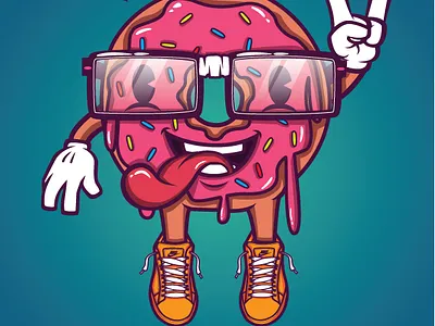 Vector Donut Guy adidas artwork cartoon character children book design donut illustration levi ortiz mexican food mexico nike print sale sketch ui ux vector