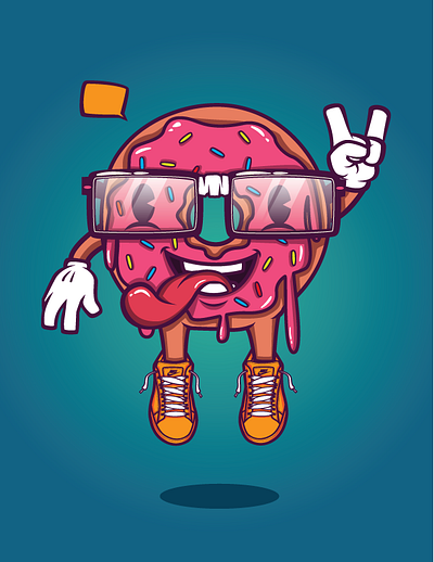 Vector Donut Guy adidas artwork cartoon character children book design donut illustration levi ortiz mexican food mexico nike print sale sketch ui ux vector