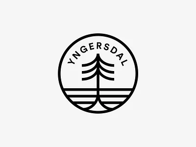 🌲Yngersdal badge branding fire illustration logo mark pine sticker symbol tree wood