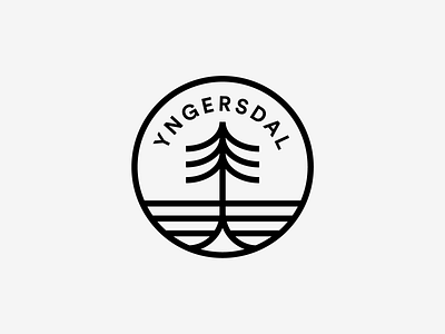 🌲Yngersdal badge branding fire illustration logo mark pine sticker symbol tree wood