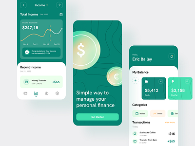 Moneyz - Finance Management App Design blurred background clean dashboard finance finance app finance management finances gradient investment mobile app design money money app money management onboarding ui saas ui ui ux ui design user interface ux