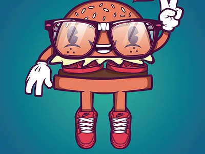 Vector Hamburger Guy artwork cartoon character children book design freelance illustration kids levi ortiz mascot mexico print sketch ui ux vector web web design