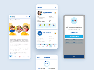 British Council Mobile App app communication mobile mobile app mobile app design parent ui ux