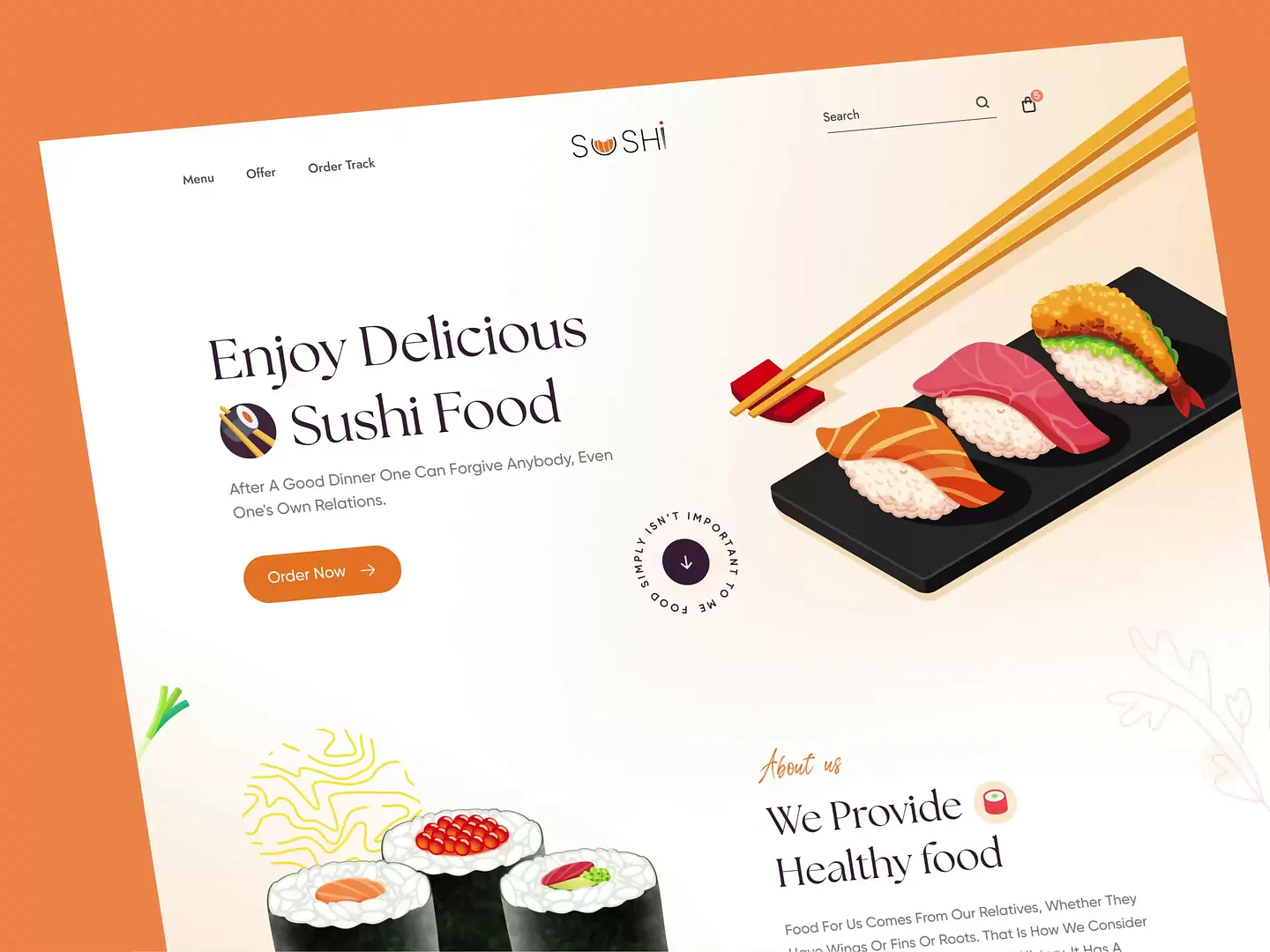 Japanese Website Design: Sushi Food Landing Page