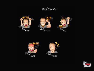 Cool Twitch Emotes 3d animation branding cartoon design emoji emote emotes graphic design hype illustration logo lol motion graphics rage think twitch twitchemote twitchemotes ui