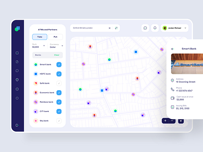 ATMs & Partner dashboard atm bank clean dashboad design map minimal partner product design smart bank trend ui uidesign userexperiencedesign userinterface ux uxui web