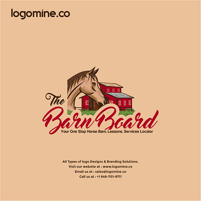 Horse barn logo barn branding design graphic design home horse horse barn horse logo horseshoe house identity designer illustration illustrator logo logo design logomine logotype mockup template visual identity