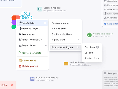 React UI kit for Figma — Design & Code toolkit 2-in-1 app context contextual design design system figma material menu mobile pop popup react templates ui ui kit web