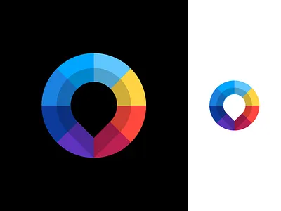 Location Pin Mark Logo Design brand branding business cards stationery color colorful colors design graphic design designer icon icons identity location logo logodesign loog lgoo lgo mark negative space pin symbol wheel