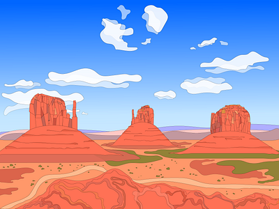 Monument Valley america design graphic art graphic design illustration illustrator landscape monument valley