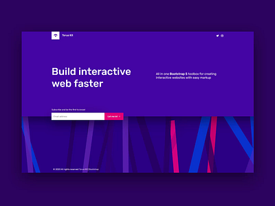 Landing page reveal animation 3d animation bootstrap css design flat html interaction ladning landing page minimal parallax tilt torus kit ui web webdesign