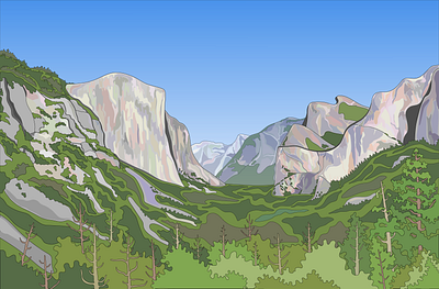 Yosemite america design graphic art graphic design graphic landscape illustration illustrator landscape yosemite