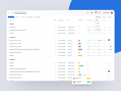 Project documentation (part 1) building design development document interface product project responsible status table ui ux