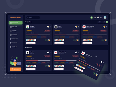 Project Management clean design flat graphic design icon illustration photoshop project dashboard project management project management tool ui ux vector web web app web app design web application