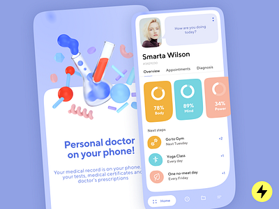 Personal doctor app 3d 3d art 3d illustrations app app design application doctor fancy fancy ui medical medical app medicine mobile mobile app mobile app design mobile application mobile apps mobile design mobile ui product design