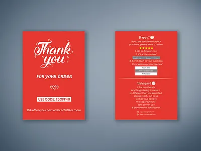 Design Thank You Card amazon amazon package insert card amazon product insert card amazon thank you card card package insert package insert card post card postcard product insert product insert card reward card thank you thank you card