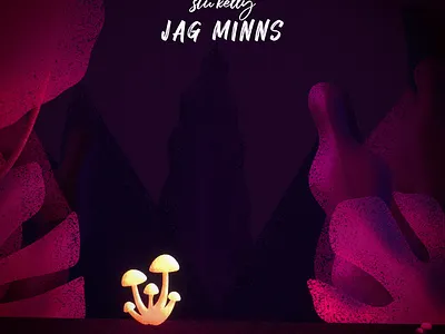 Textured Glowing Jungle design glow gold grain grit illustration jungle leaf mushroom nature plants shroom texture