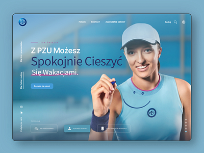 PZU Insurance Company blue branding concept daily design desktop dribbble exploration insurance landingpage marketing tennis ui uiux userexperience userinterface ux web webdesign website