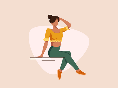 Sitting - Illustration Process character character design flat girl graphic illustration people sitting vector woman