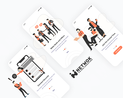 Mobile App - Netwok connect securely connect securely real world connection real world connection uidesign user experience