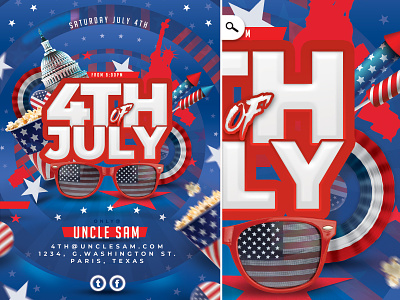 USA 4th Of July Party Flyer stark spangled banner