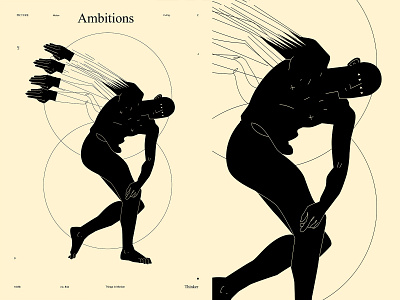 Ambitious abstract ambition ambitious composition conceptual conceptual illustration dual meaning figure figure illustration greek sculpture illustration laconic lines minimal poster poster art sculpture