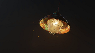 Lamp scene with geometry nodes 3d animation blender branding environment