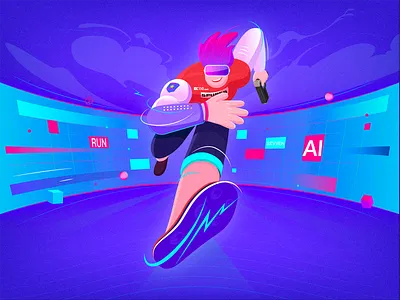 running men animation art brand design character design color design fighter illustration logo retro runner running running man sport technology texture travel ui uiux vector