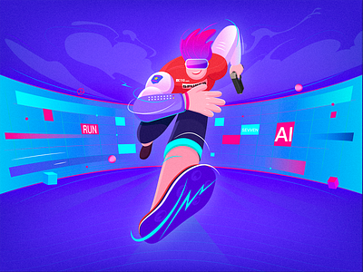 running men animation art brand design character design color design fighter illustration logo retro runner running running man sport technology texture travel ui uiux vector