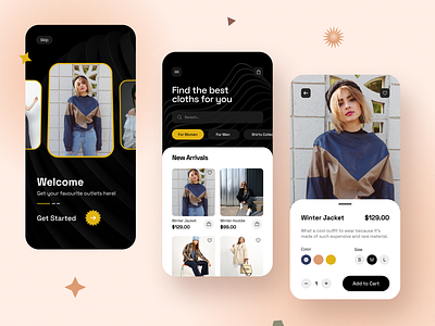 Online Fashion Store - Mobile App Design beauty brand clothing design ecommerce fashion free home page minimal modern product detail splash street wear style ui uiuxpo ux