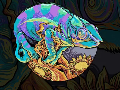 Chameleon apparel art artwork design digital digital art drawing illustration sketch