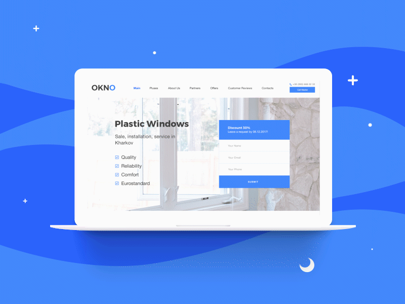 Okno design landing page ui ux web