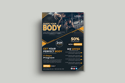 Gym Flyer body fitness flyer fitness flyer flyer graphic design gym flyer own design flyer unique gym flyer