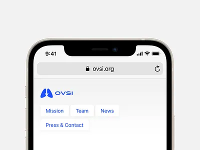 ovsi.org mobile menu blue burger menu clean coronavirus covid grey ios iphone 12 menu minimal mobile menu mobile web nonprofit safari simple ui ventilator webdesign website white