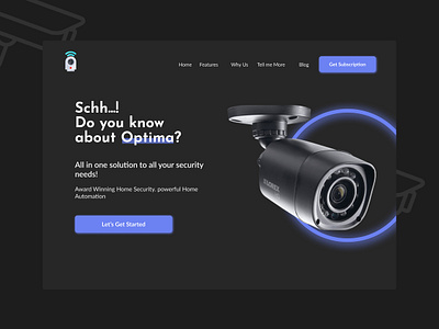 Security Camera CCTV Landing Page Design design landing page design minimal typography ui web