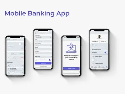Mobile Banking Application app design finances flat design minimal mobile app mobile banking app neumorphism ui ux