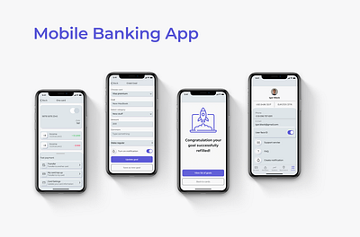 Mobile Banking Application app design finances flat design minimal mobile app mobile banking app neumorphism ui ux