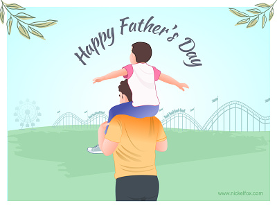 Happy Father's Day 3d art branding color colours design exploration fathers day fun garden gradients graphic design illustration minimal papa park son ui ui illustration vector