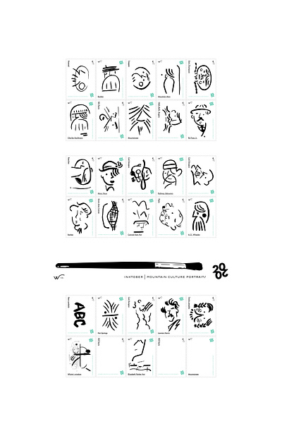 Inktober - stamp sheet banff national park brand branding canadian rockies characters creative direction design hike iconic iconography identity illustration landscape mountain culture people props sets thewayfindercompany