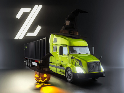 Halloween Pumpkin Transport 3d 3d render c4d cinema 4d clean design halloween holiday motion design octane pumpkin top ux ui designer visual design witch