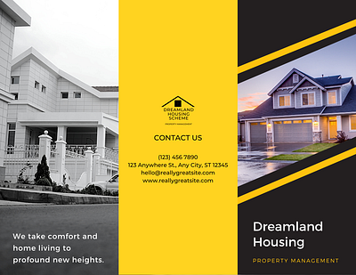 Brochure Dreamland Housing Company brand identity branding brochure brochure design brochure mockup business company logo creative design front graphicdesign