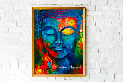 Low Poly Buddha buddha color coloring design face graphic illustration illustrator painting portrait poster vector vector illustration wall painting