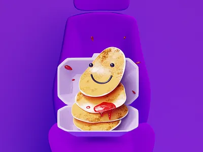 Delivery stuff b3d blender city citymobil documents illustration pancakes taxi