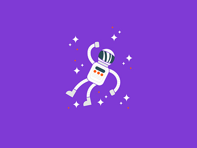 Vectober 2020 – Day 28 Float astronaut character design float illustration inktober inktober2020 kansas city orange purple spaceman stars vectober vectober2020 vector