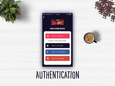 The hotshots App adobexd app app design authentication coffee design illustration logo typography ui user experience visual design