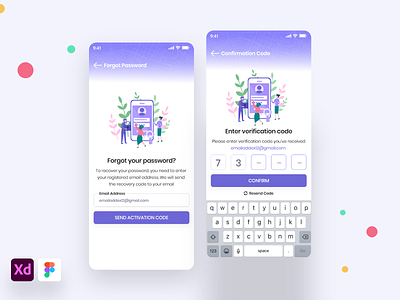 Forgot Password app design forgot password ui uiux ux xd xd ui kit