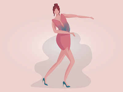 Dancing girl characterdesign dance design elegant first post girl illustraion illustrator nepal nepali pink vector